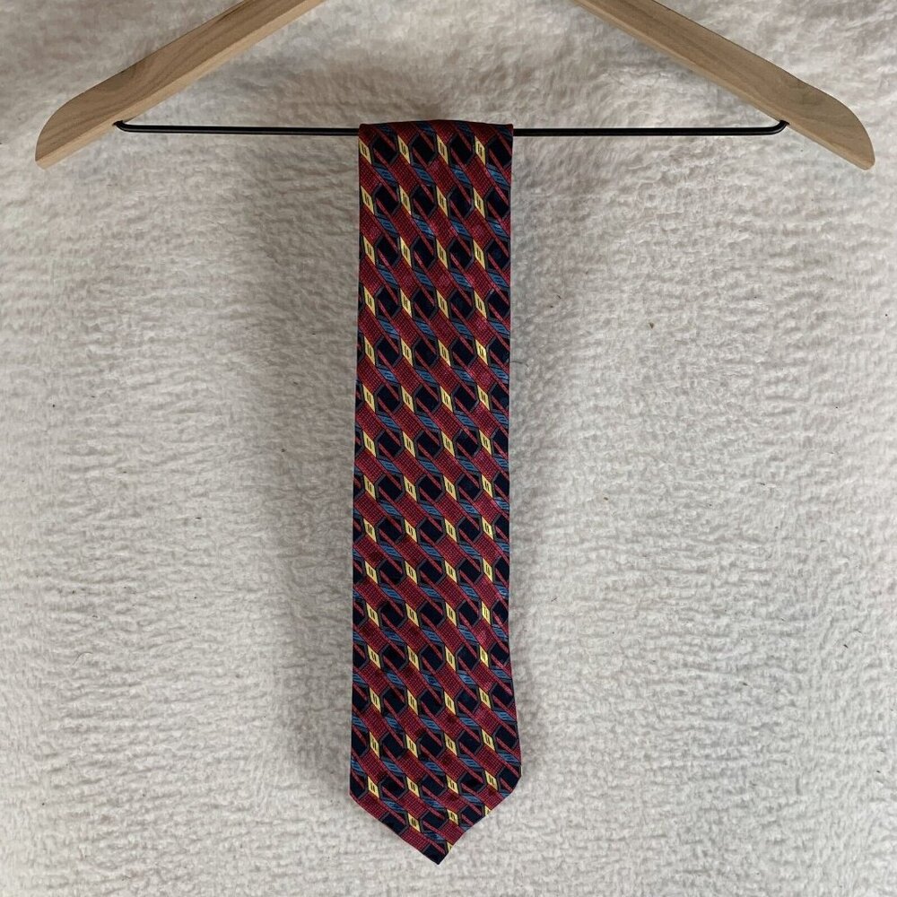 Brioni Neck Tie Men's Multicolor Geometric‎ Seta Silk Classic Formal Oxford 9587